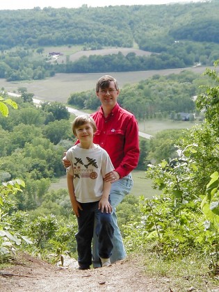 My son and I on a hike in the mountains