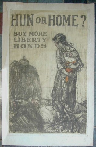 Further demonization of those whom the Zionists wished us to hate: World War 1 poster